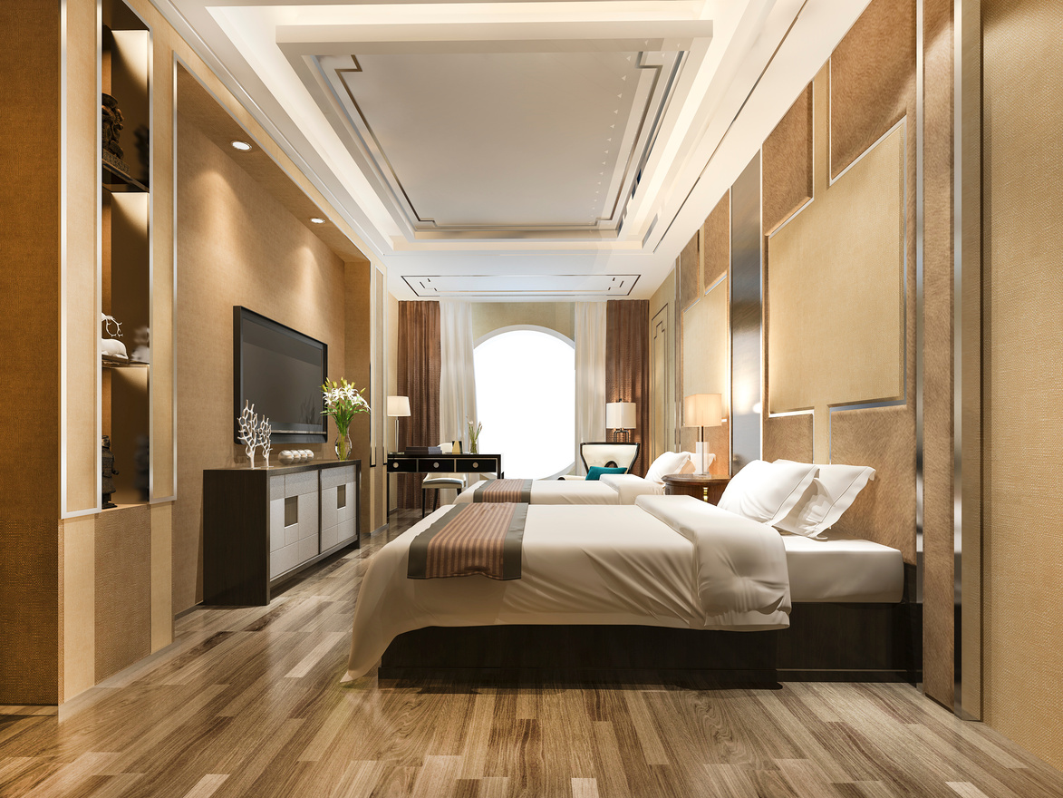 Modern Bedroom Suite 3D Render